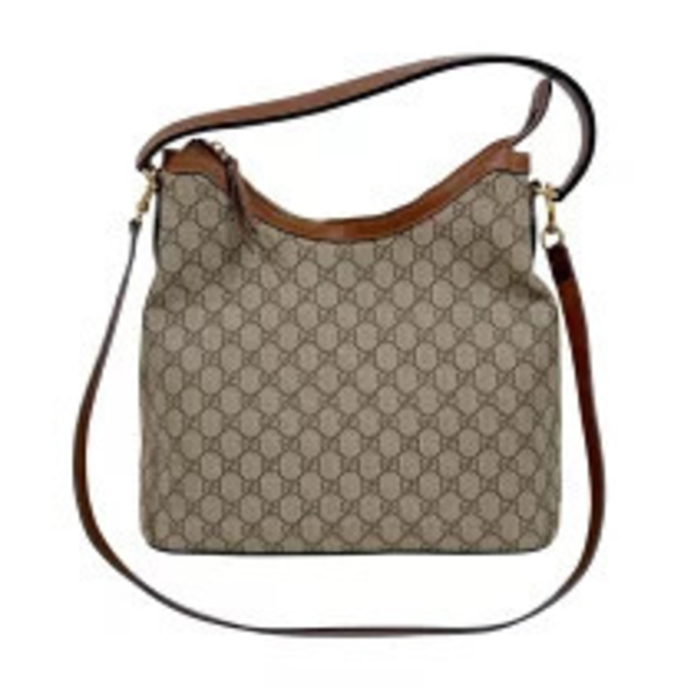 Gucci GG Supreme Hobo Bag Beige Cream Shoulder